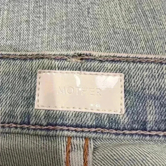 MOTHER The Stunner Zip Ankle Step Fray Jeans Rolling in the Bushes Size 26 - Picture 10 of 14